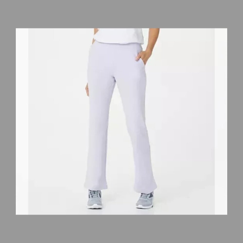 Denim & Co. Active French Terry Bootcut Sweats Pants XL Lavender A389878 NEW